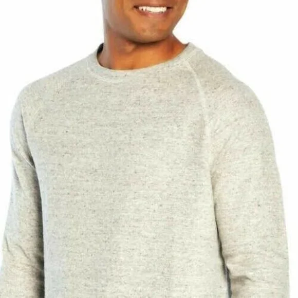 Banana Republic Men Waffle Crew Sweatshirt, Heather Grey Size L - Picture 3 of 3